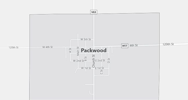 Map of Packwood, IA