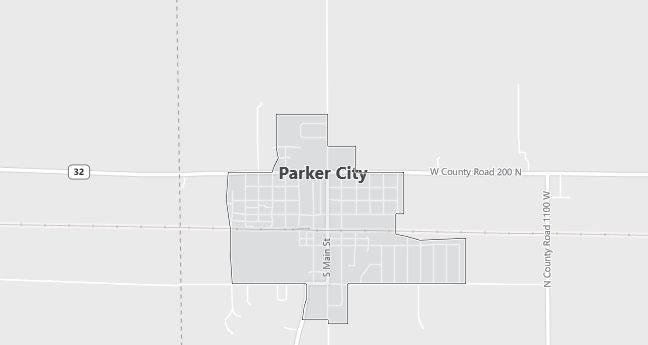 Map of Parker City, IN