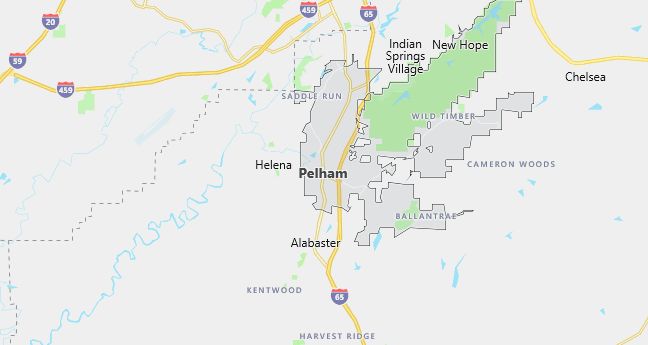 Map of Pelham, AL