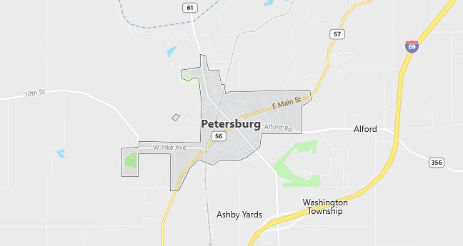 Map of Petersburg, IN