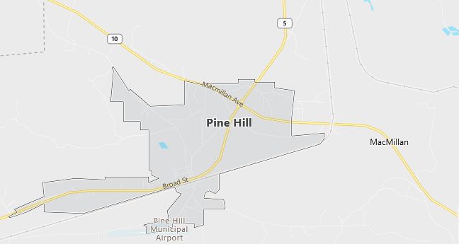 Map of Pine Hill, AL