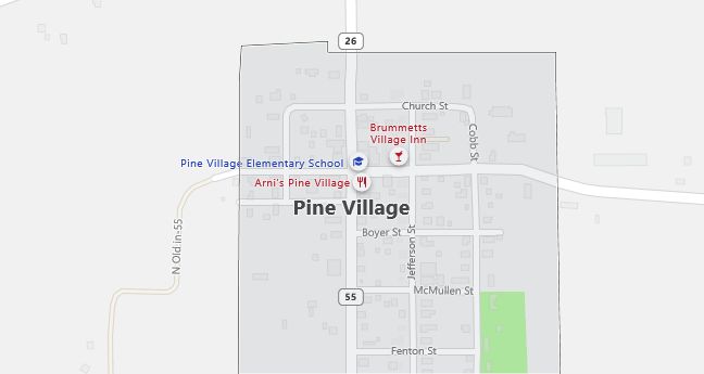 Map of Pine Village, IN