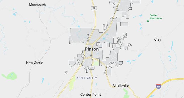 Map of Pinson, AL