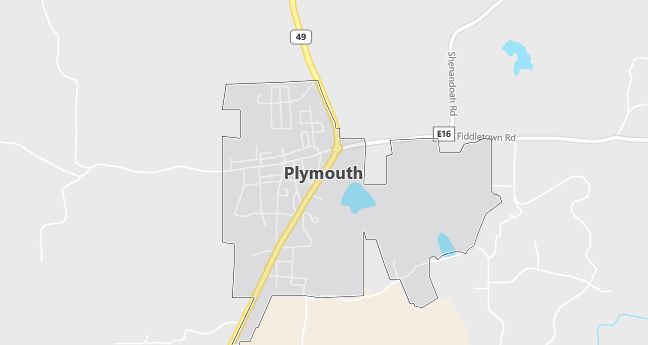 Map of Plymouth, CA