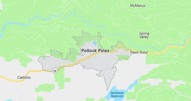 Map of Pollock Pines, CA