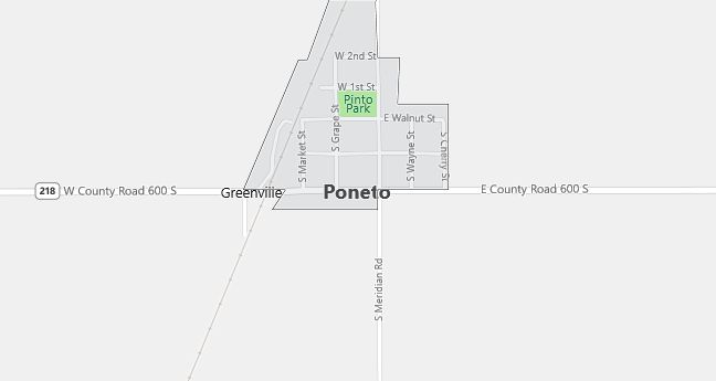 Map of Poneto, IN