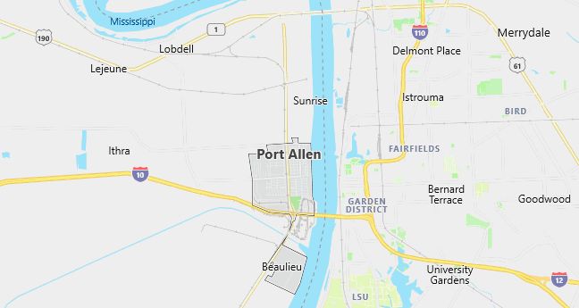 Map of Port Allen, LA