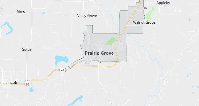 Map of Prairie Grove, AR