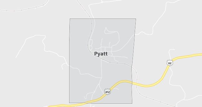 Map of Pyatt, AR