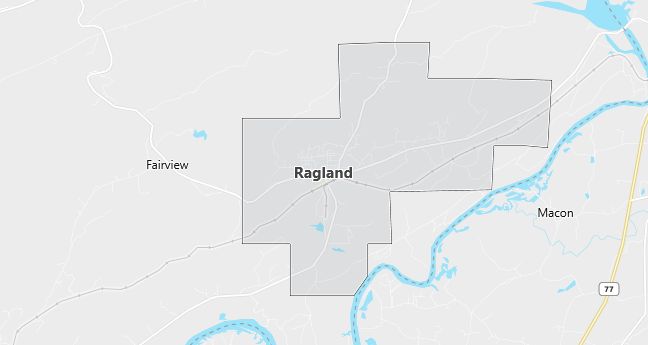 Map of Ragland, AL