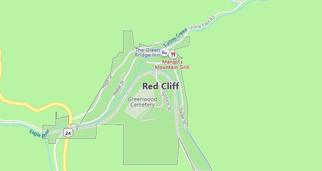 Map of Red Cliff, CO