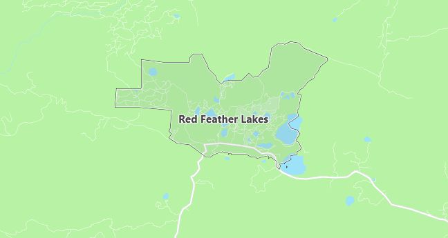Map of Red Feather Lakes, CO