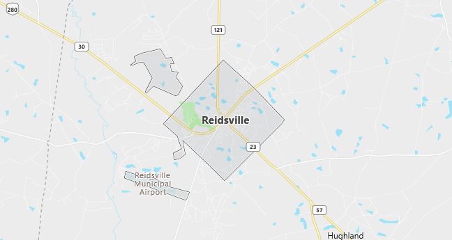 Map of Reidsville, GA