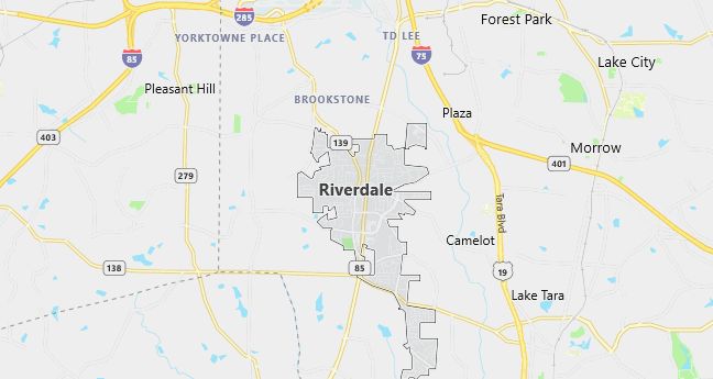 Map of Riverdale, GA