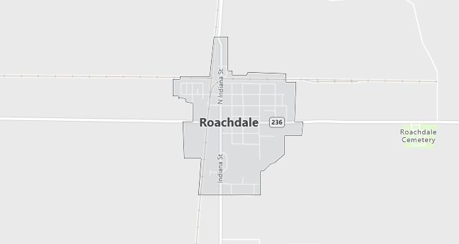 Map of Roachdale, IN