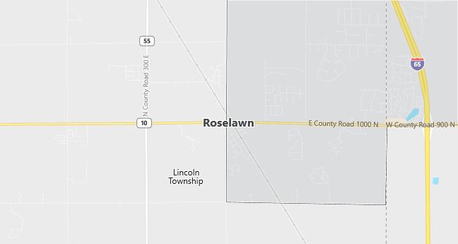 Map of Roselawn, IN