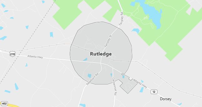 Map of Rutledge, GA