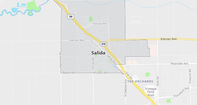 Map of Salida, CA