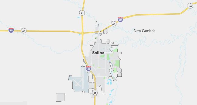 Map of Salina, KS