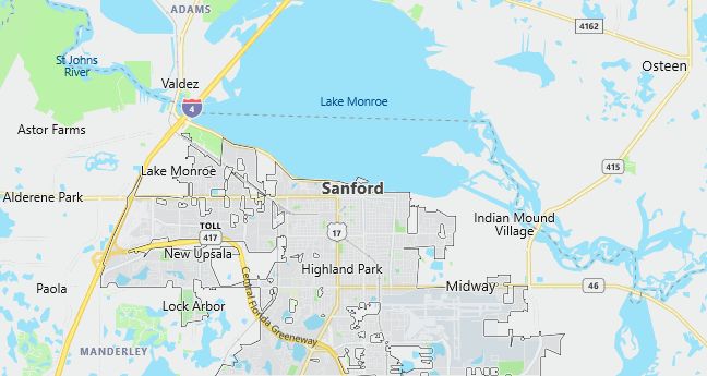 Map of Sanford, FL