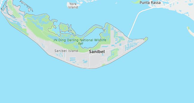Map of Sanibel, FL