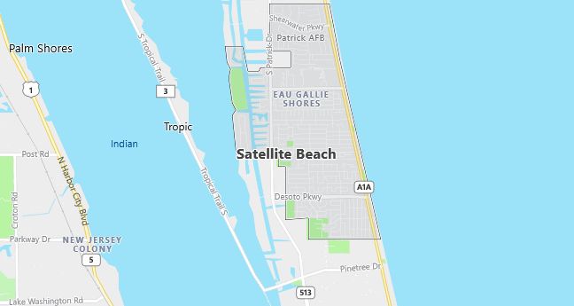 Map of Satellite Beach, FL