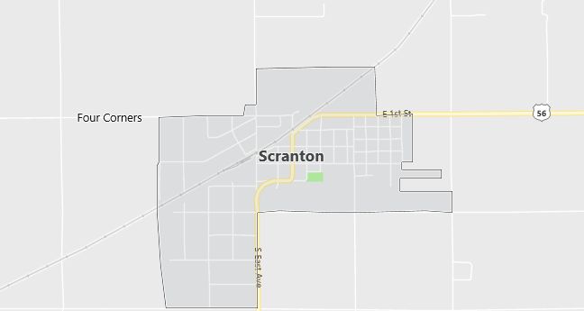 Map of Scranton, KS