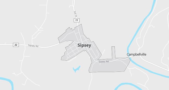 Map of Sipsey, AL