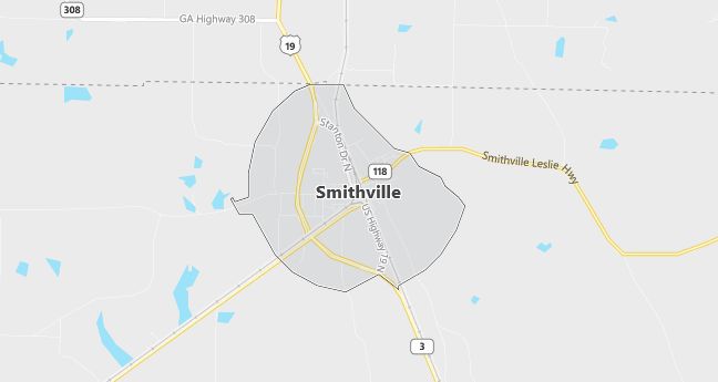 Map of Smithville, GA