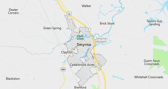 Map of Smyrna, DE