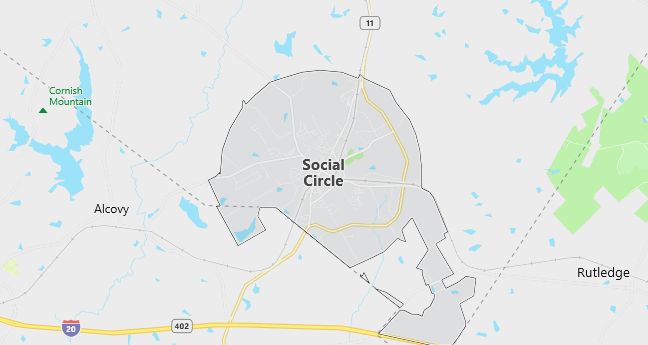 Map of Social Circle, GA