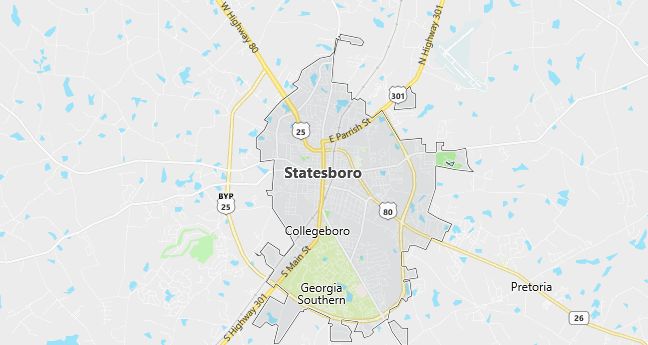 Map of Statesboro, GA
