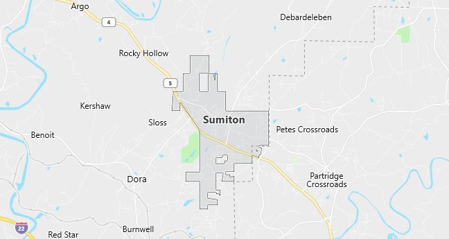 Map of Sumiton, AL