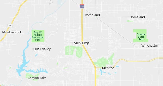 Map of Sun City, CA