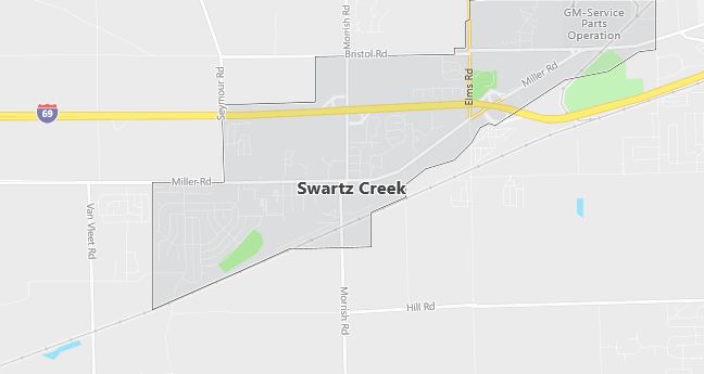 Map of Swartz Creek, MI