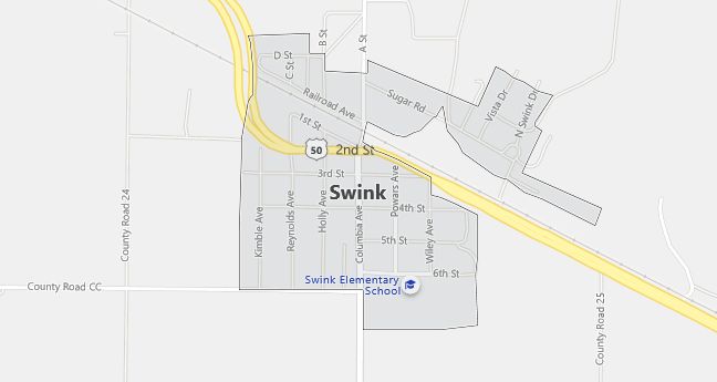 Map of Swink, CO