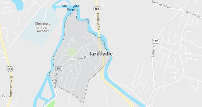 Map of Tariffville, CT