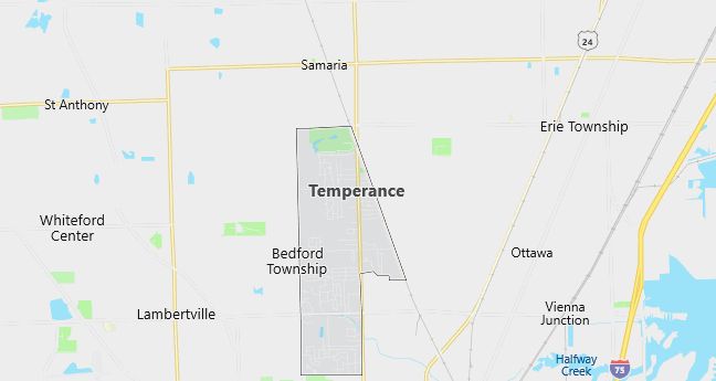 Map of Temperance, MI
