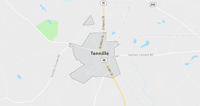 Map of Tennille, GA