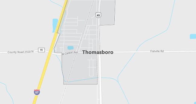 Map of Thomasboro, IL