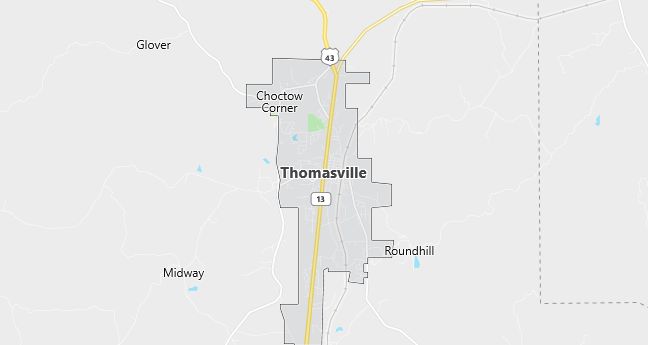 Map of Thomasville, AL