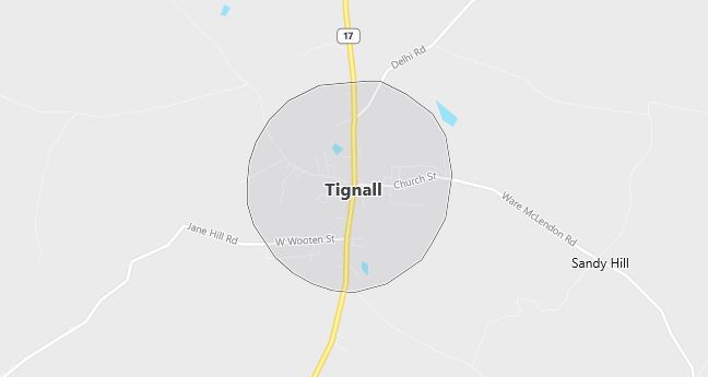 Map of Tignall, GA