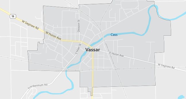 Map of Vassar, MI