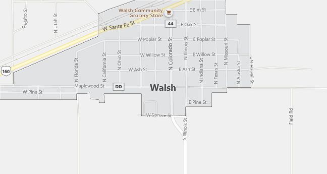 Map of Walsh, CO