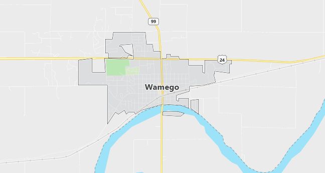 Map of Wamego, KS