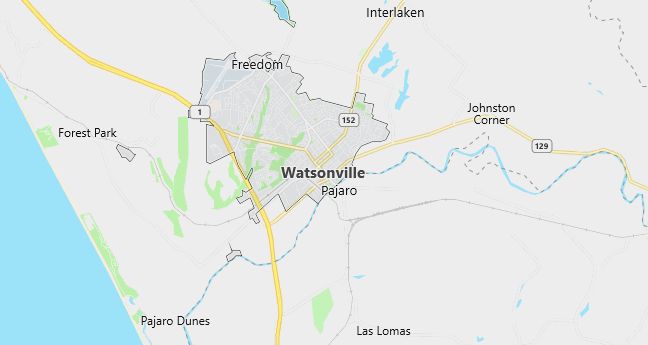 Map of Watsonville, CA