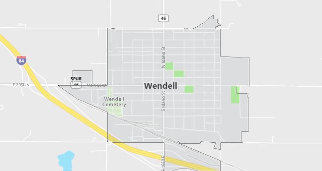 Map of Wendell, ID