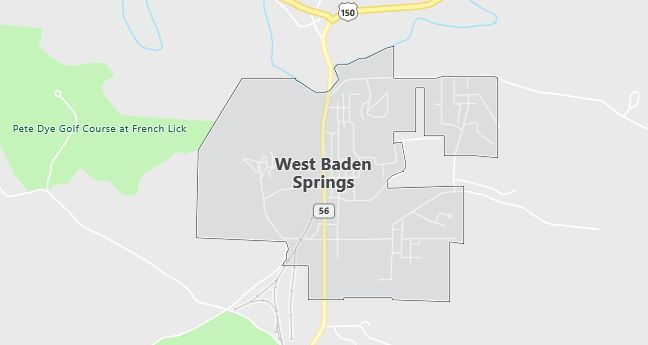 Map of West Baden Springs, IN