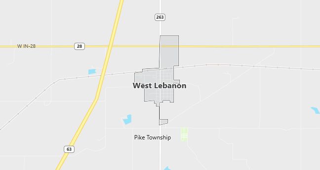 Map of West Lebanon, IN