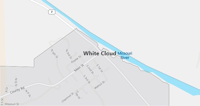 Map of White Cloud, KS